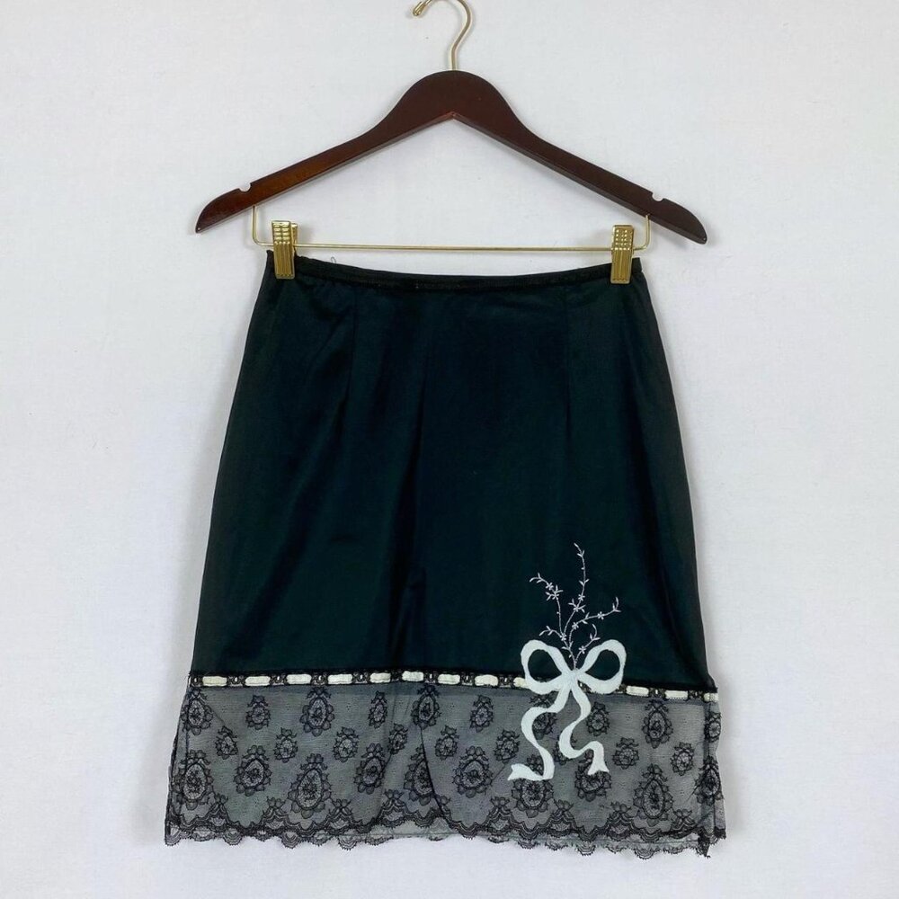 Vintage Bow Slip Mini Skirt
